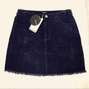 NWT Mittoshop Sz M Navy Blue Corduroy Cutoff Skirt